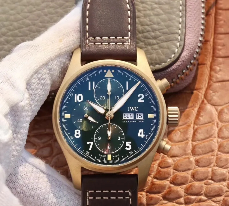 IWC Pilot IW387902 Spitfire Chronograph ZF Factory 1:1 Best Edition Replica Watch Bronze Case Swiss ETA7750
