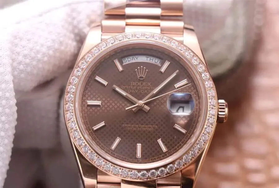 Rolex Day Date M228345RBR-0005 EW Factory 1:1 Best Edition Replica Watch Stainless Steel Bezel