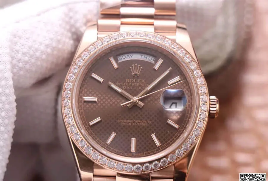 Rolex Day Date M228345RBR-0005 EW Factory 1:1 Best Edition Replica Watch Stainless Steel Bezel