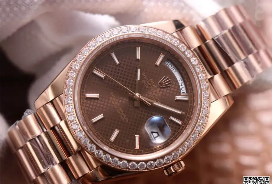 Rolex Day Date M228345RBR-0005 EW Factory 1:1 Best Edition Replica Watch Stainless Steel Bezel