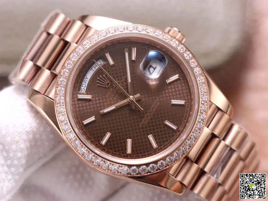 Rolex Day Date M228345RBR-0005 EW Factory 1:1 Best Edition Replica Watch Stainless Steel Bezel