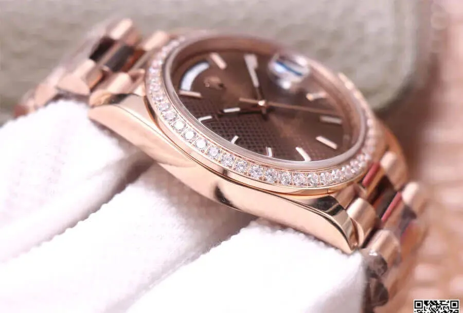 Rolex Day Date M228345RBR-0005 EW Factory 1:1 Best Edition Replica Watch Stainless Steel Bezel