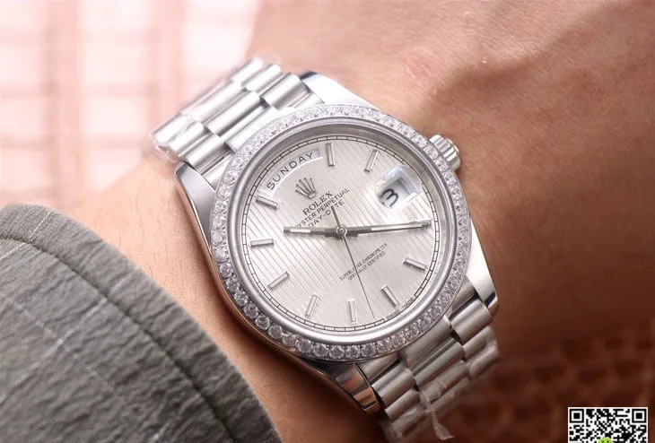 Rolex Day Date M228349RBR-0007 EW Factory 1:1 Best Edition Replica Watch Stainless Steel Strap