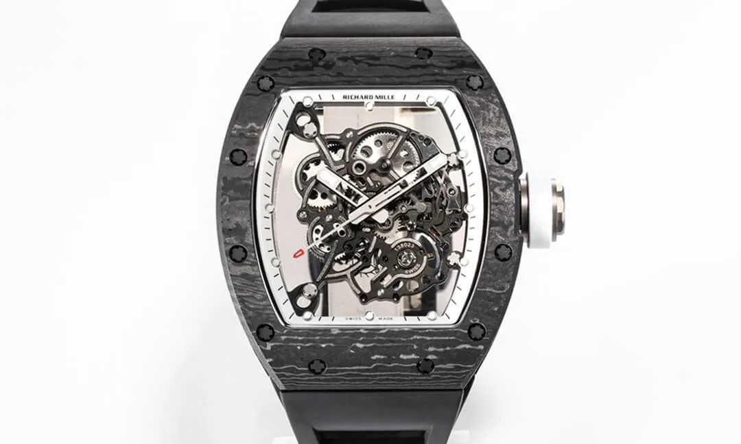 Richard Mille RM055 NTPT BBR Factory 1:1 Best Edition Replica Watch Skeleton Dial Black Strap