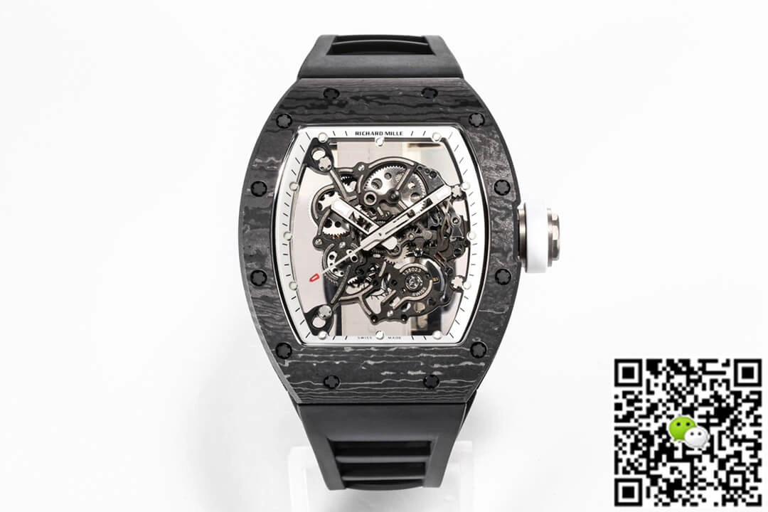 Richard Mille RM055 NTPT BBR Factory 1:1 Best Edition Replica Watch Skeleton Dial Black Strap