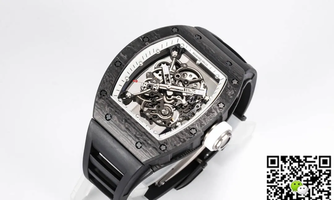 Richard Mille RM055 NTPT BBR Factory 1:1 Best Edition Replica Watch Skeleton Dial Black Strap