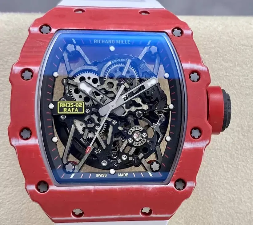 Richard Mille RM35-02 T+ Factory 1:1 Best Edition Replica Watch NTPT Carbon Fiber Rubber Strap