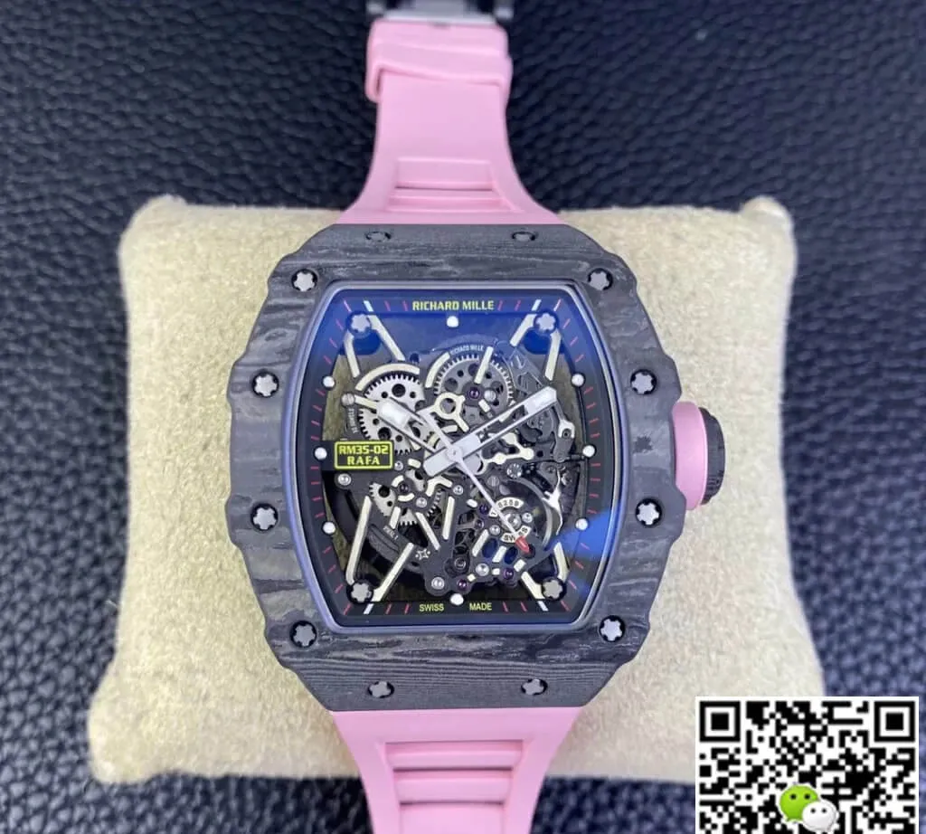 Richard Mille RM35-02 T+ Factory 1:1 Best Edition Replica Watch NTPT Carbon Fiber Rubber Strap