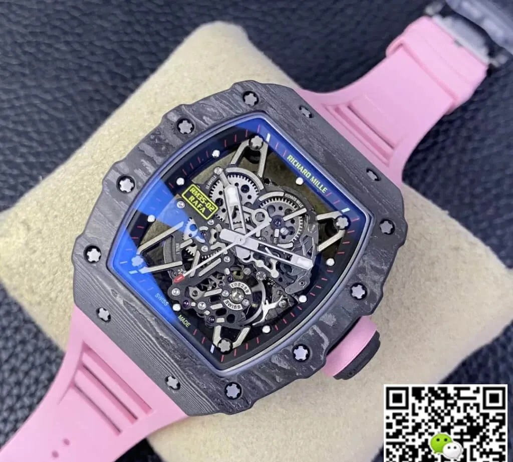 Richard Mille RM35-02 T+ Factory 1:1 Best Edition Replica Watch NTPT Carbon Fiber Rubber Strap