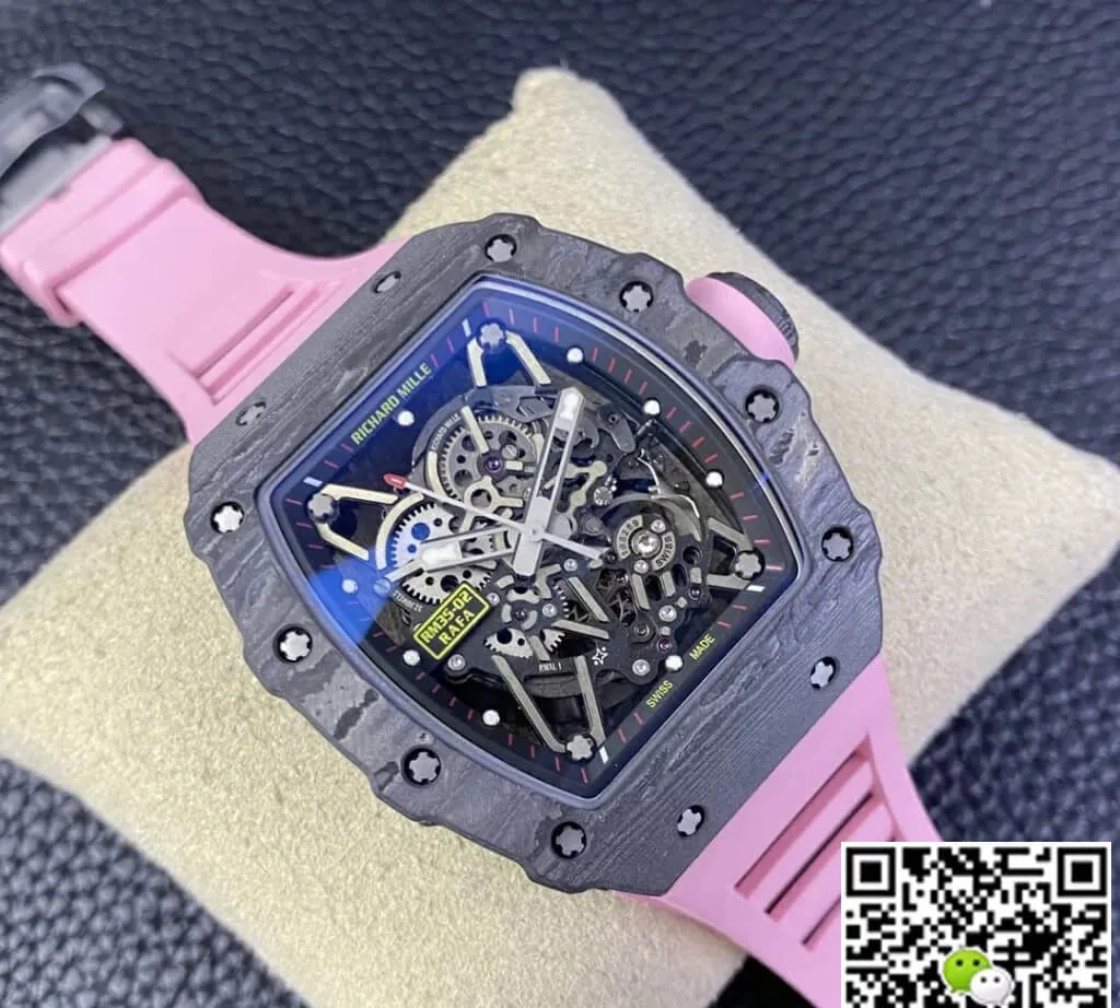 Richard Mille RM35-02 T+ Factory 1:1 Best Edition Replica Watch NTPT Carbon Fiber Rubber Strap