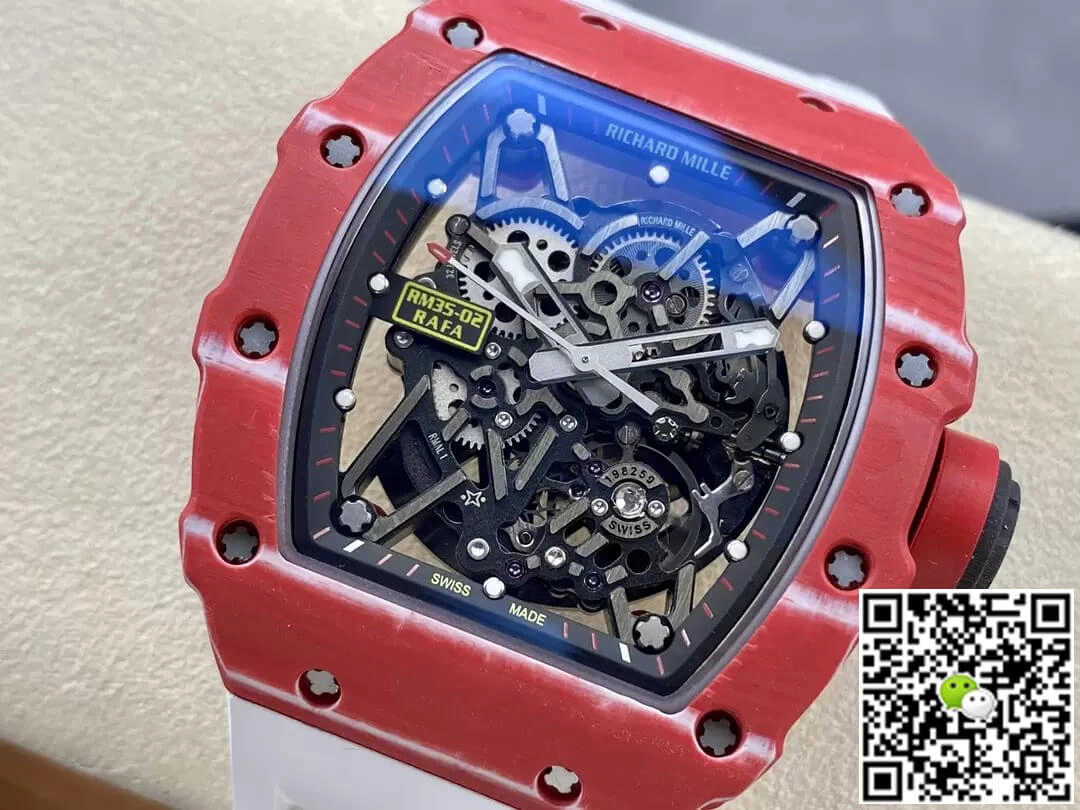 Richard Mille RM35-02 T+ Factory 1:1 Best Edition Replica Watch NTPT Carbon Fiber Rubber Strap