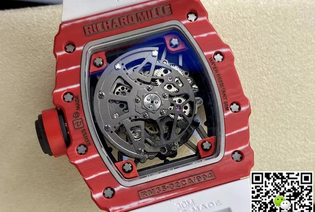 Richard Mille RM35-02 T+ Factory 1:1 Best Edition Replica Watch NTPT Carbon Fiber Rubber Strap