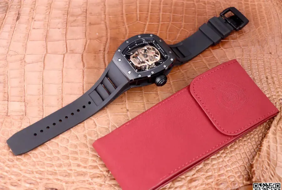 Richard Mille RM52-01 Tourbillon JB Factory 1:1 Best Edition Replica Watch Black Rubber Strap
