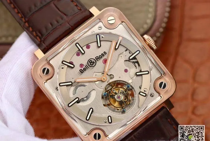 Bell & Ross BR-X2 Tourbillon 18K Rosegold Case Mechanical Watches 1:1 Best Edition Replica Watch Swiss ETA380 Tourbillon Movement