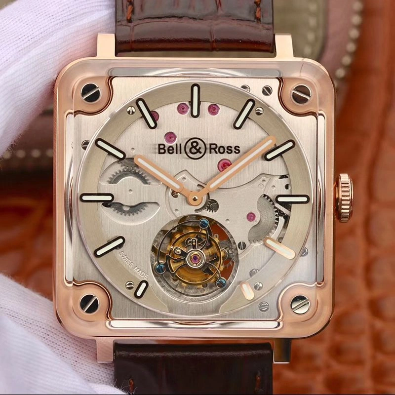 Bell & Ross BR-X2 Tourbillon 18K Rosegold Case Mechanical Watches 1:1 Best Edition Replica Watch Swiss ETA380 Tourbillon Movement