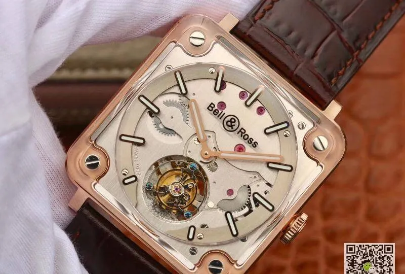 Bell & Ross BR-X2 Tourbillon 18K Rosegold Case Mechanical Watches 1:1 Best Edition Replica Watch Swiss ETA380 Tourbillon Movement
