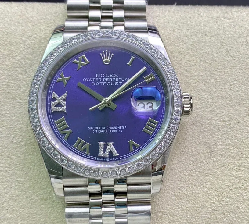 Rolex Datejust M126284RBR-0013 EW Factory 1:1 Best Edition Replica Watch Diamond-Set Bezel