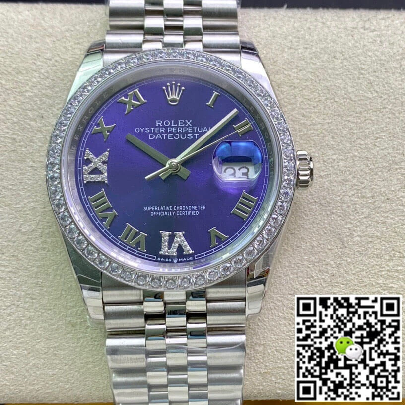 Rolex Datejust M126284RBR-0013 EW Factory 1:1 Best Edition Replica Watch Diamond-Set Bezel