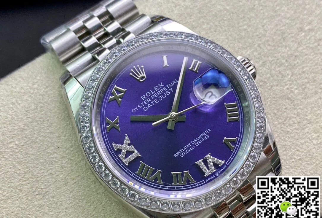 Rolex Datejust M126284RBR-0013 EW Factory 1:1 Best Edition Replica Watch Diamond-Set Bezel