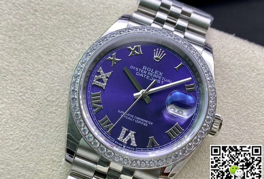 Rolex Datejust M126284RBR-0013 EW Factory 1:1 Best Edition Replica Watch Diamond-Set Bezel