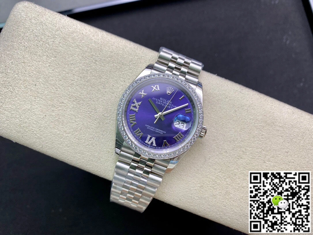 Rolex Datejust M126284RBR-0013 EW Factory 1:1 Best Edition Replica Watch Diamond-Set Bezel