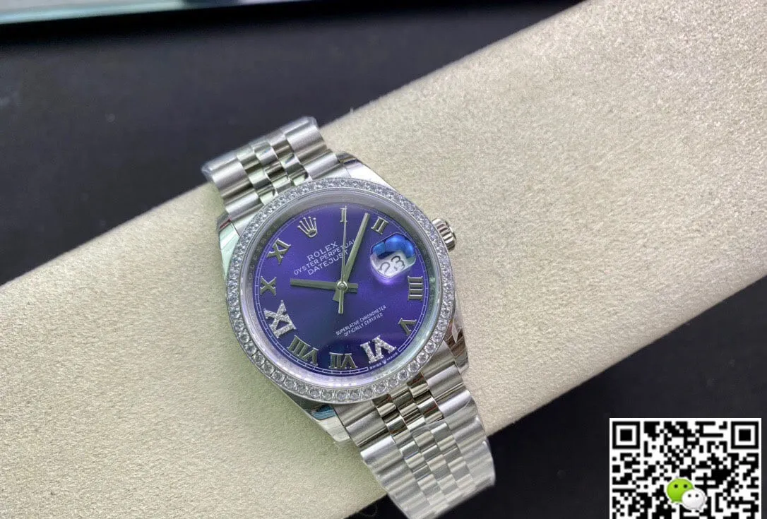 Rolex Datejust M126284RBR-0013 EW Factory 1:1 Best Edition Replica Watch Diamond-Set Bezel