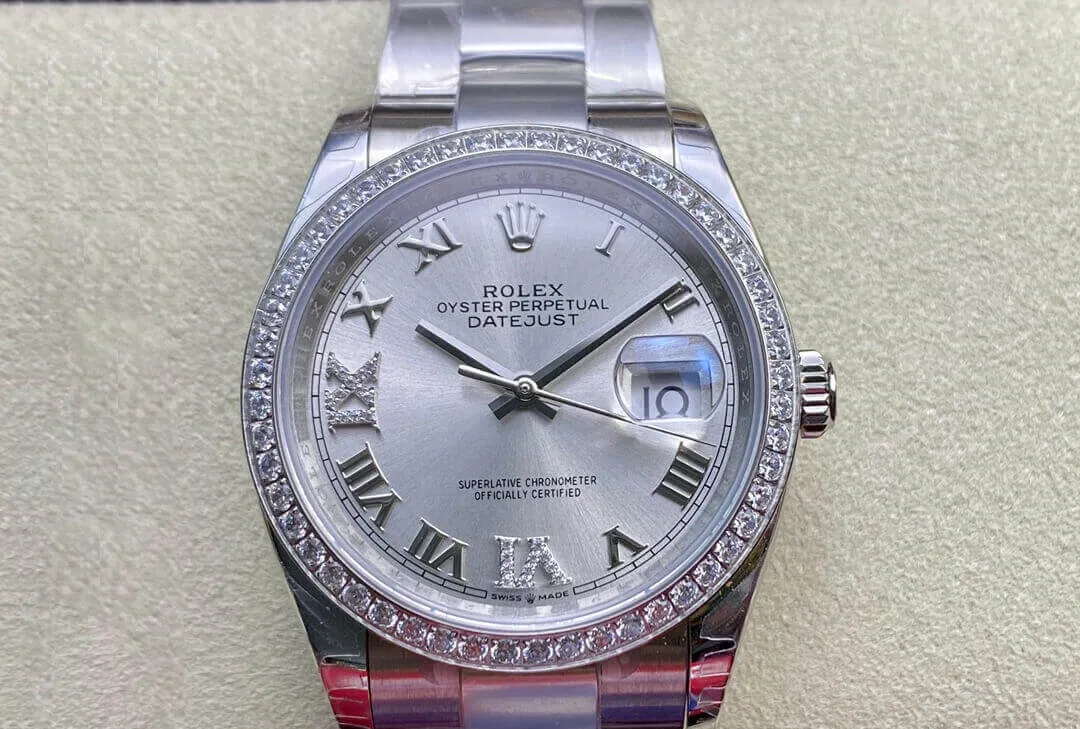 Rolex Datejust M126284RBR-0022 EW Factory 1:1 Best Edition Replica Watch Diamond-Set Bezel