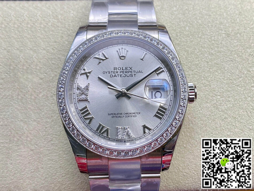 Rolex Datejust M126284RBR-0022 EW Factory 1:1 Best Edition Replica Watch Diamond-Set Bezel