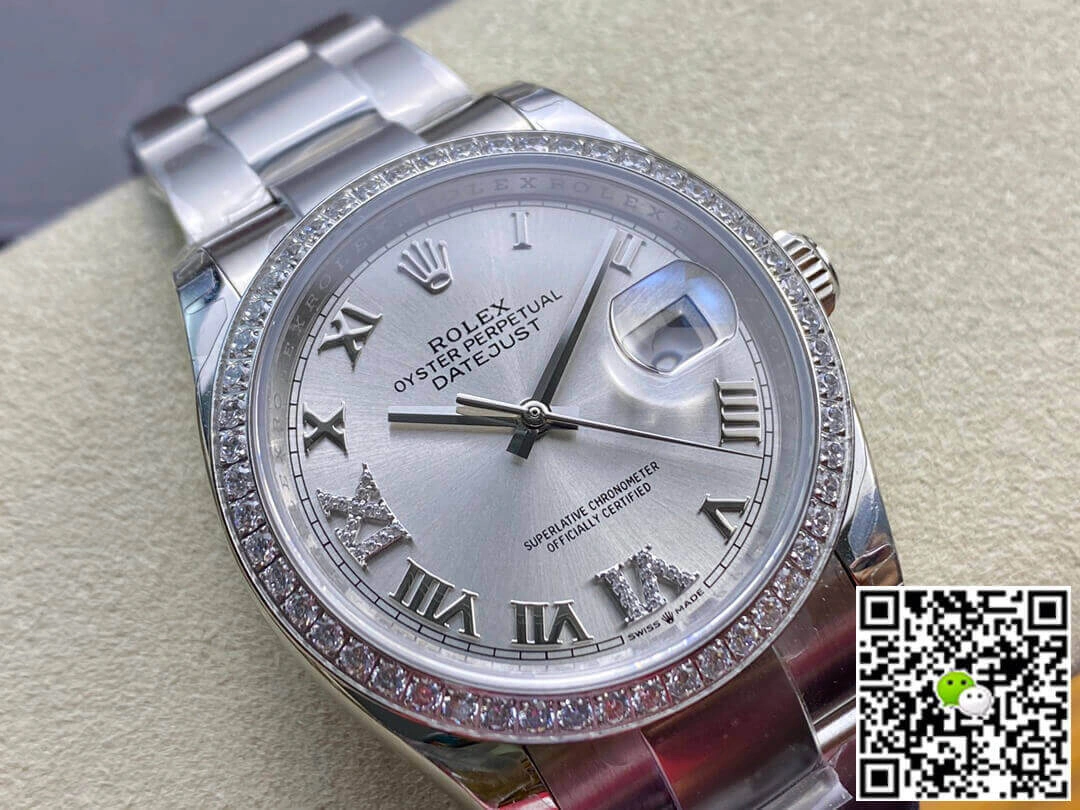Rolex Datejust M126284RBR-0022 EW Factory 1:1 Best Edition Replica Watch Diamond-Set Bezel