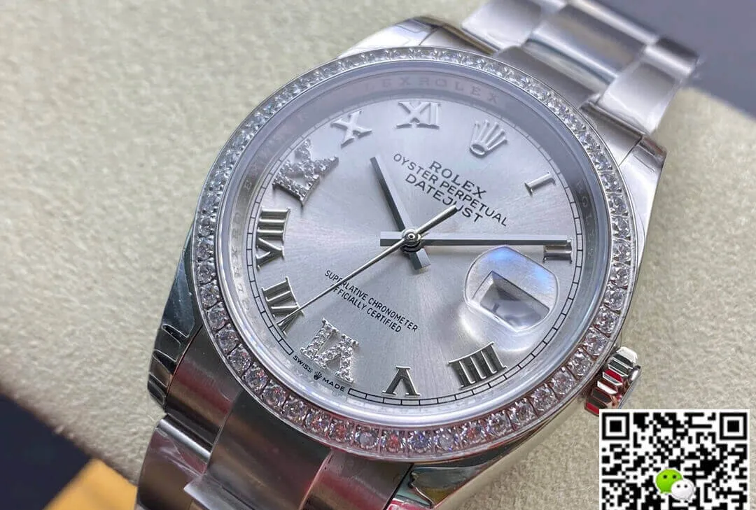 Rolex Datejust M126284RBR-0022 EW Factory 1:1 Best Edition Replica Watch Diamond-Set Bezel