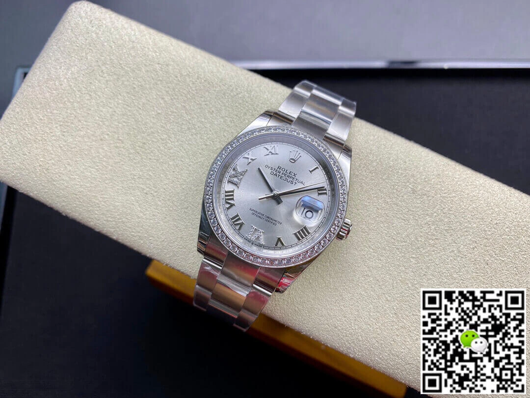 Rolex Datejust M126284RBR-0022 EW Factory 1:1 Best Edition Replica Watch Diamond-Set Bezel