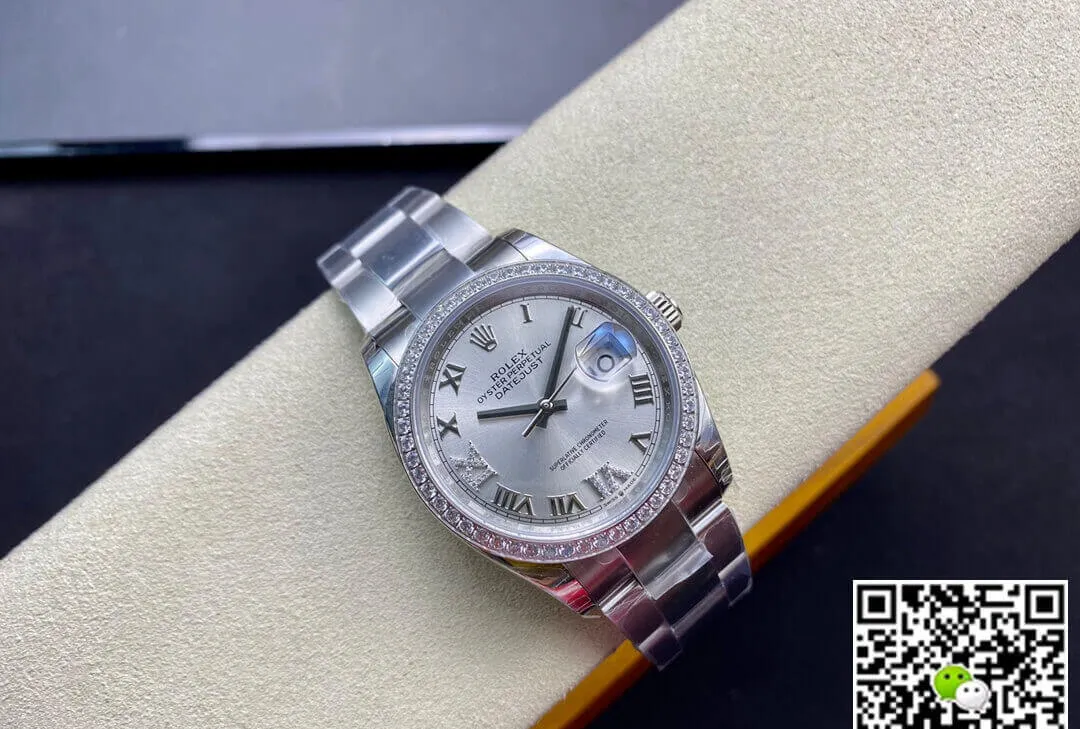 Rolex Datejust M126284RBR-0022 EW Factory 1:1 Best Edition Replica Watch Diamond-Set Bezel