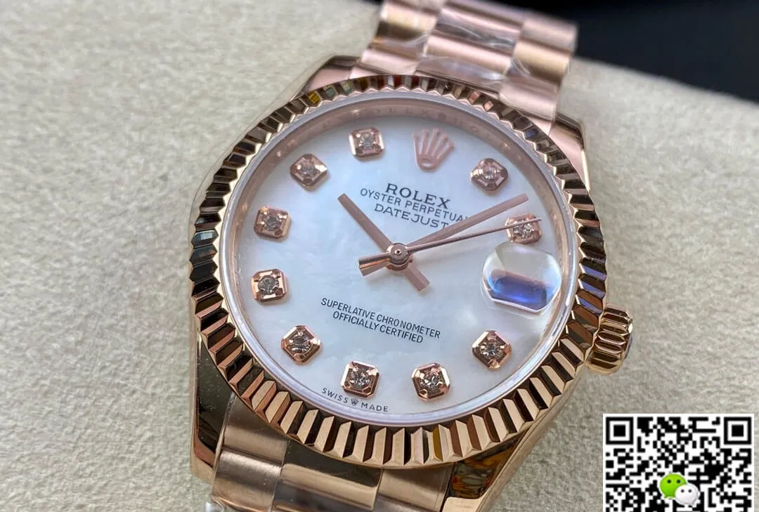 Rolex Datejust M278275-0009 31MM EW Factory 1:1 Best Edition Replica Watch Rose Gold Strap