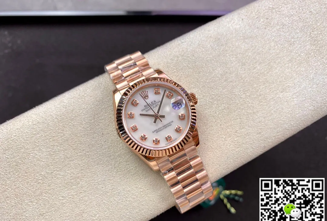Rolex Datejust M278275-0009 31MM EW Factory 1:1 Best Edition Replica Watch Rose Gold Strap