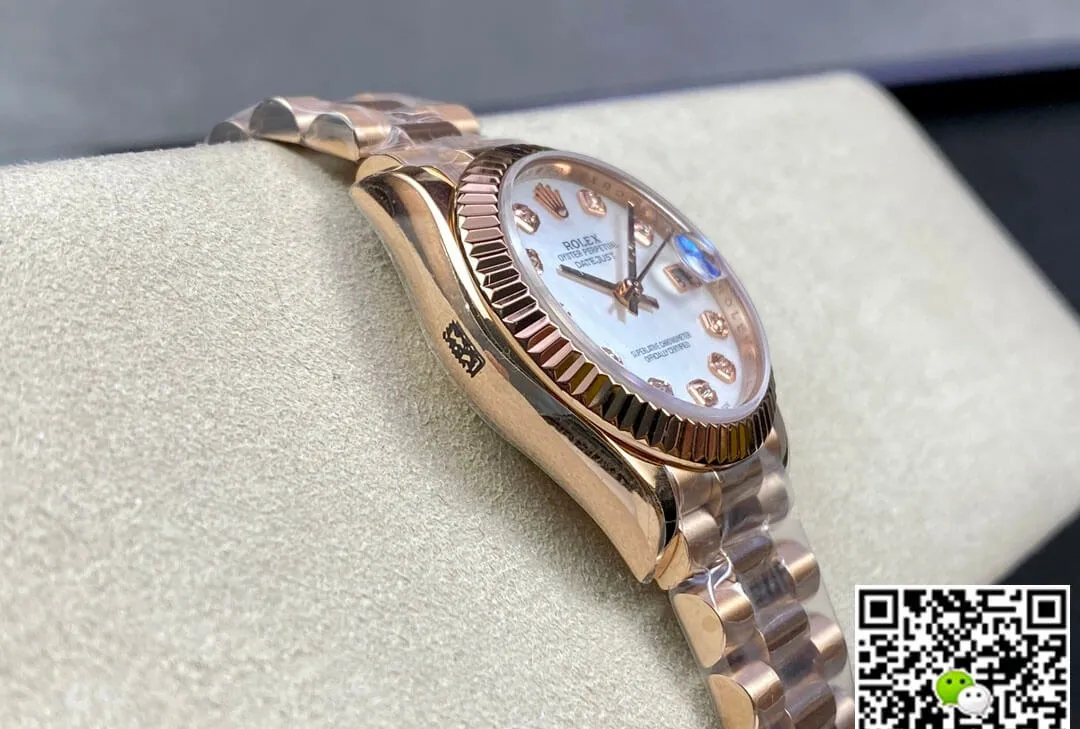 Rolex Datejust M278275-0009 31MM EW Factory 1:1 Best Edition Replica Watch Rose Gold Strap