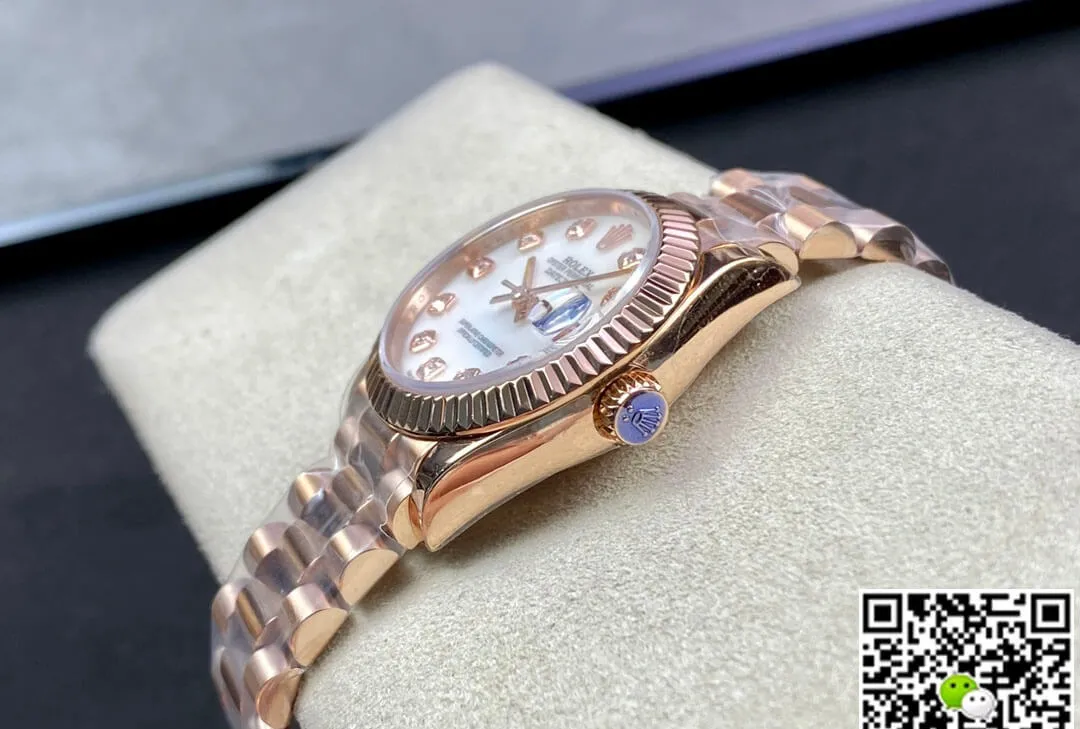 Rolex Datejust M278275-0009 31MM EW Factory 1:1 Best Edition Replica Watch Rose Gold Strap