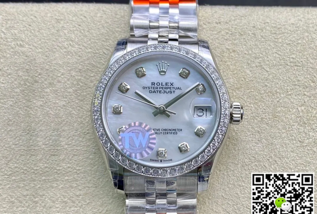 Rolex Datejust M278384RBR-0008 TW Factory 1:1 Best Edition Replica Watch Diamond-Set Bezel