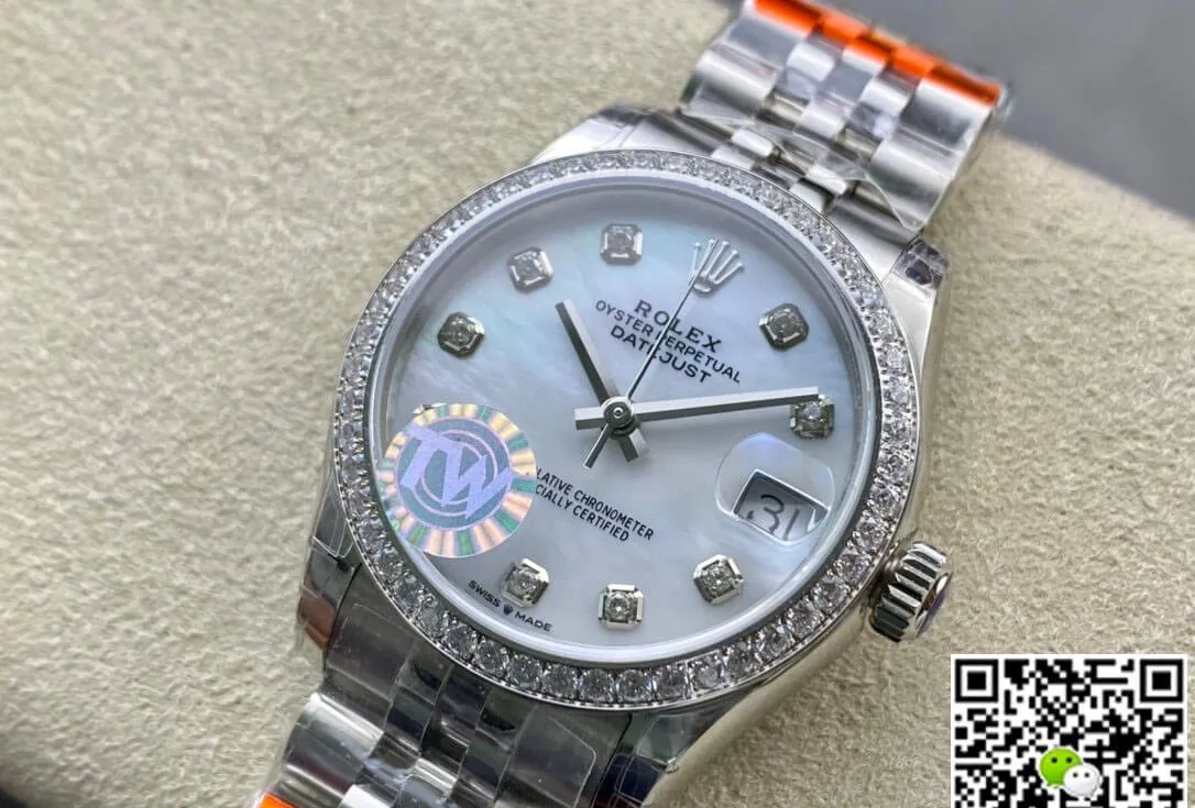 Rolex Datejust M278384RBR-0008 TW Factory 1:1 Best Edition Replica Watch Diamond-Set Bezel