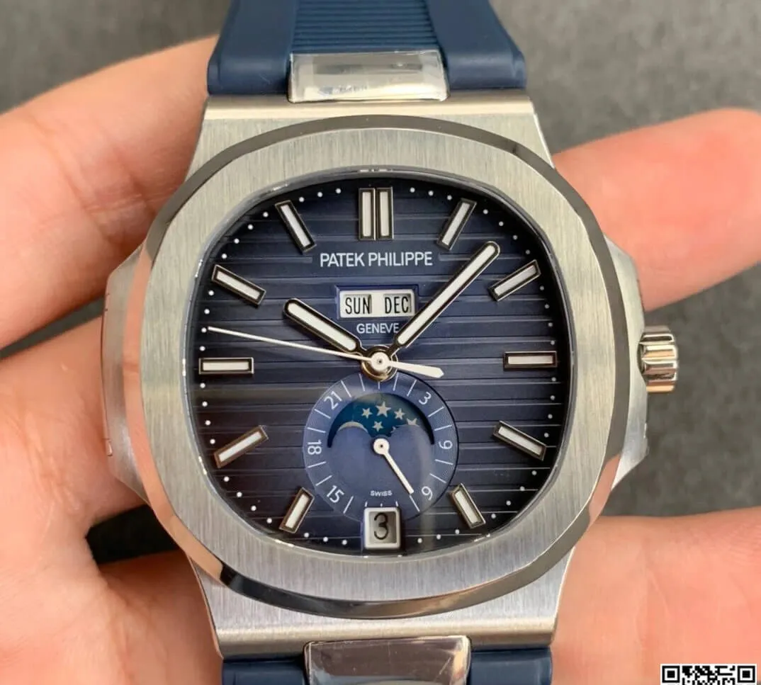 Patek Philippe Nautilus 5726 GR Factory 1:1 Best Edition Replica Watch V2 Blue Strap