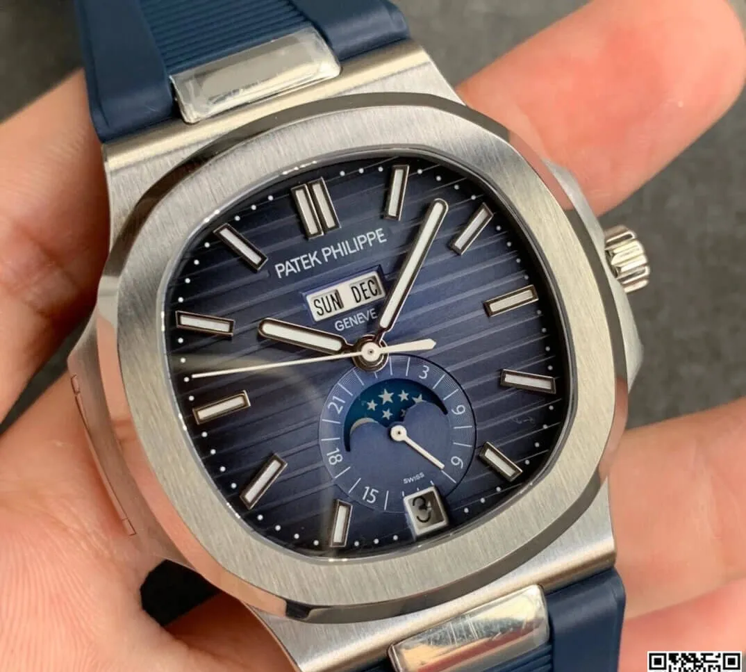 Patek Philippe Nautilus 5726 GR Factory 1:1 Best Edition Replica Watch V2 Blue Strap