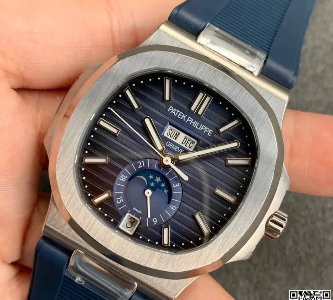 Patek Philippe Nautilus 5726 GR Factory 1:1 Best Edition Replica Watch V2 Blue Strap