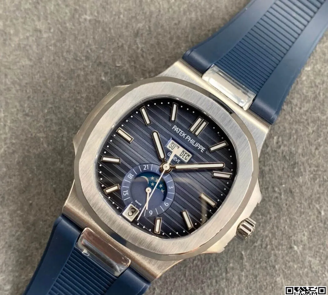 Patek Philippe Nautilus 5726 GR Factory 1:1 Best Edition Replica Watch V2 Blue Strap