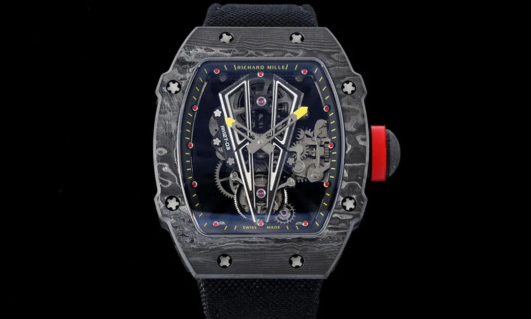 Richard Mille RM27-03 Rafael Nadal Tourbillon RM Factory 1:1 Best Edition Replica Watch Black Skeleton Dial