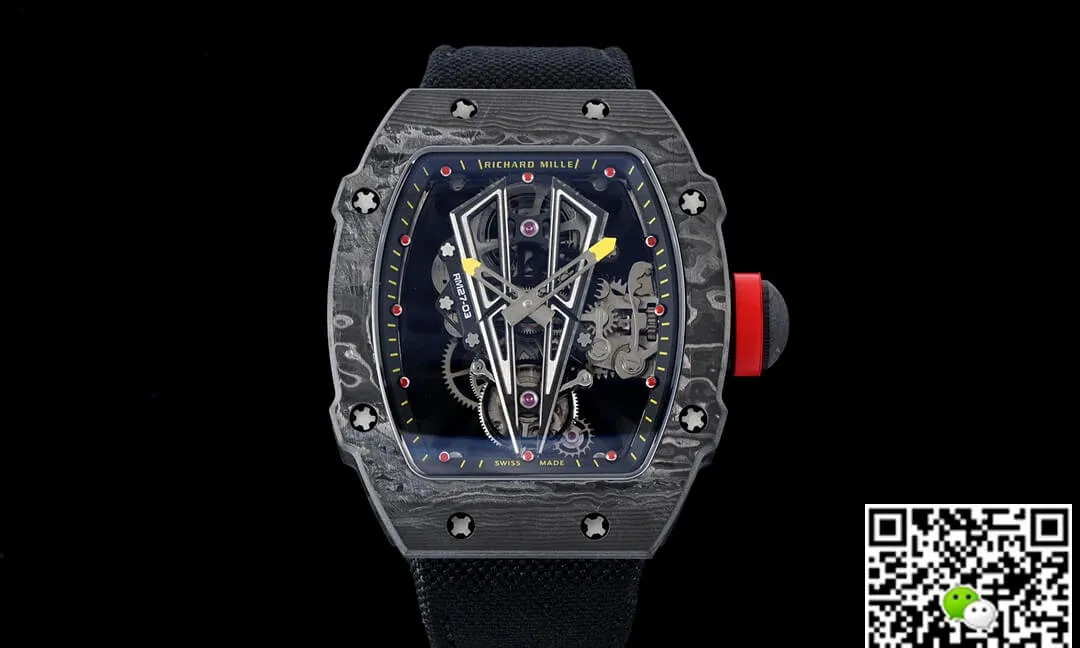 Richard Mille RM27-03 Rafael Nadal Tourbillon RM Factory 1:1 Best Edition Replica Watch Black Skeleton Dial