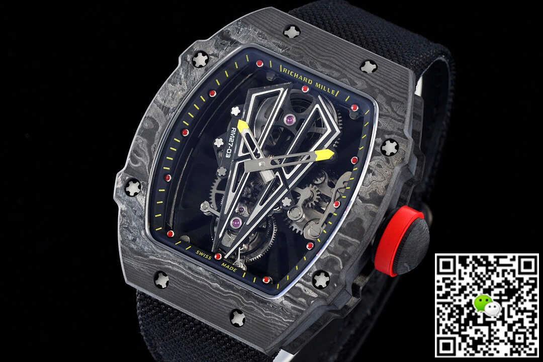 Richard Mille RM27-03 Rafael Nadal Tourbillon RM Factory 1:1 Best Edition Replica Watch Black Skeleton Dial