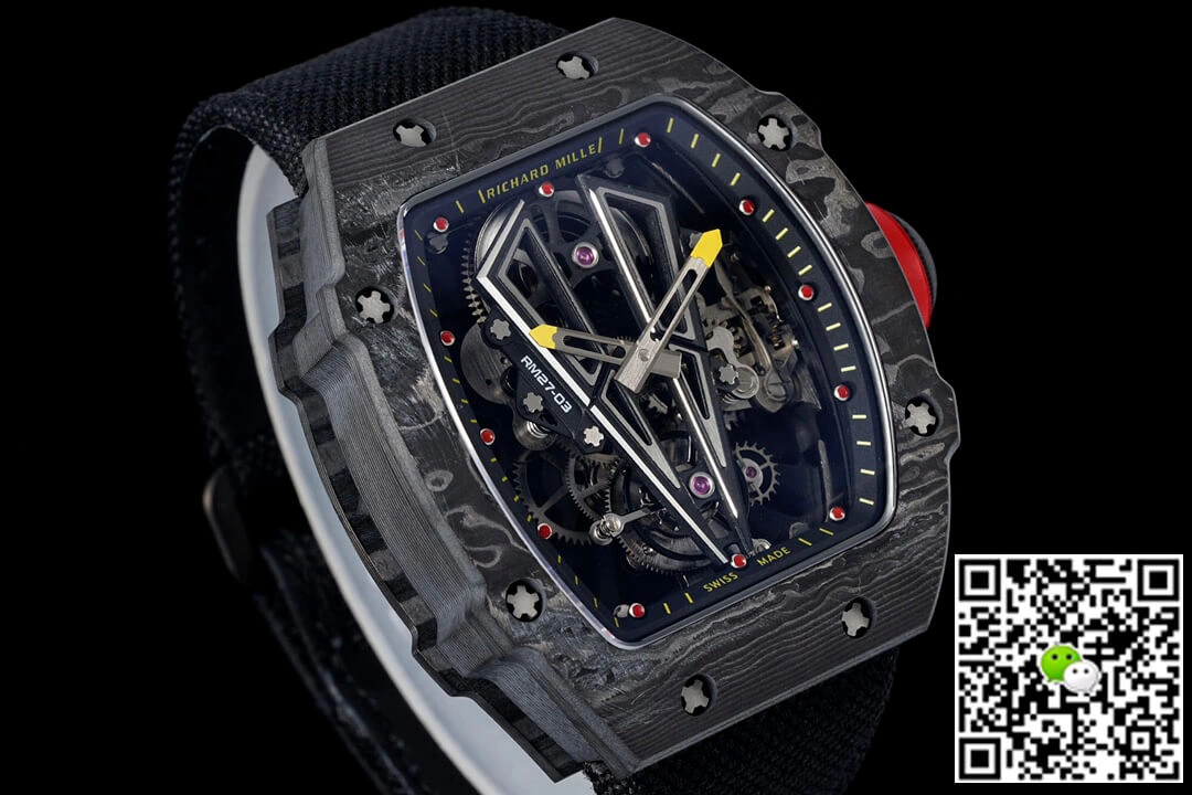 Richard Mille RM27-03 Rafael Nadal Tourbillon RM Factory 1:1 Best Edition Replica Watch Black Skeleton Dial