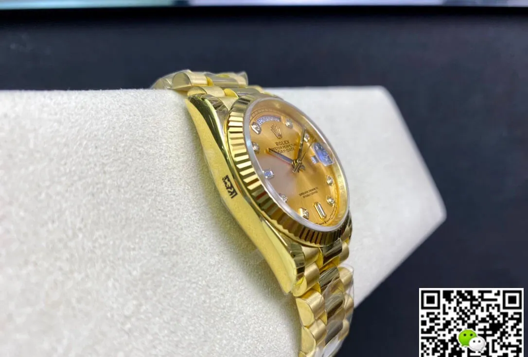 Rolex Day-Date M128238-0008 Yellow Gold EW Factory 1:1 Best Edition Replica Watch Champagne Dial Swiss ETA3255