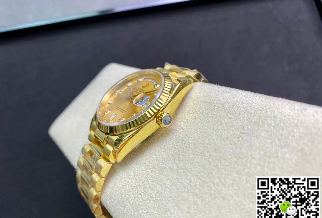 Rolex Day-Date M128238-0008 Yellow Gold EW Factory 1:1 Best Edition Replica Watch Champagne Dial Swiss ETA3255