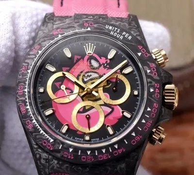 Rolex Daytona Cosmos Chronograph Carbon Fiber Edition 1:1 Best Edition Replica Watch Pink Exploded Dragon Dial Swiss ETA4130