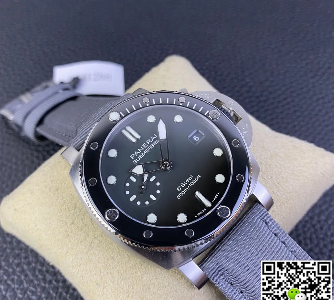 SBF Panerai Submersible PAM01288 VS Factory 1:1 Best Edition Replica Watch Leather Strap